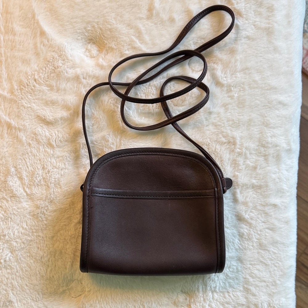 Mocha Brown Vintage Coach Abbie Zip 9017 Crossbody